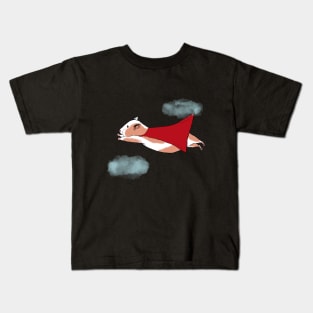 Guinea Pig flying between clouds Kids T-Shirt